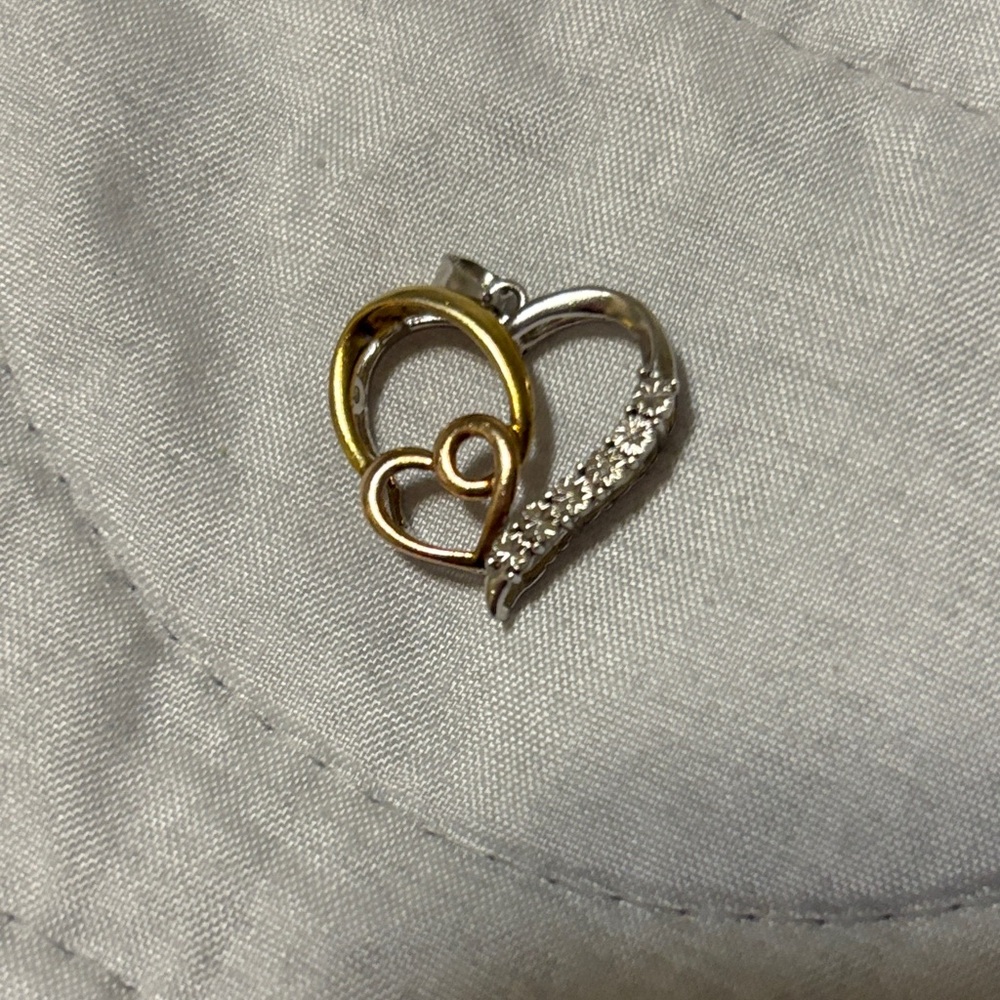 Chic Gold and Silver Heart Necklace